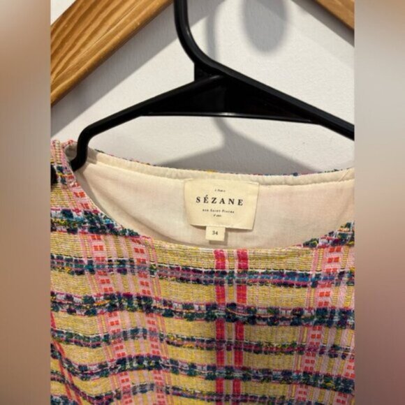 Sezane Katie dress Chic Multicolor shiftSleeveless xs - Picture 5 of 10